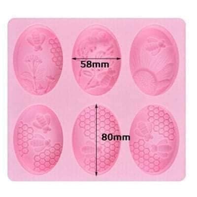 SILICONE HONEY BEE OVAL SHAPE SOAP MOLD.