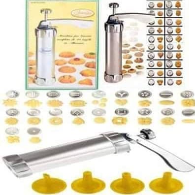 Cookie Press with 20 Stainless Steel Cookie discs 4 Nozzle.